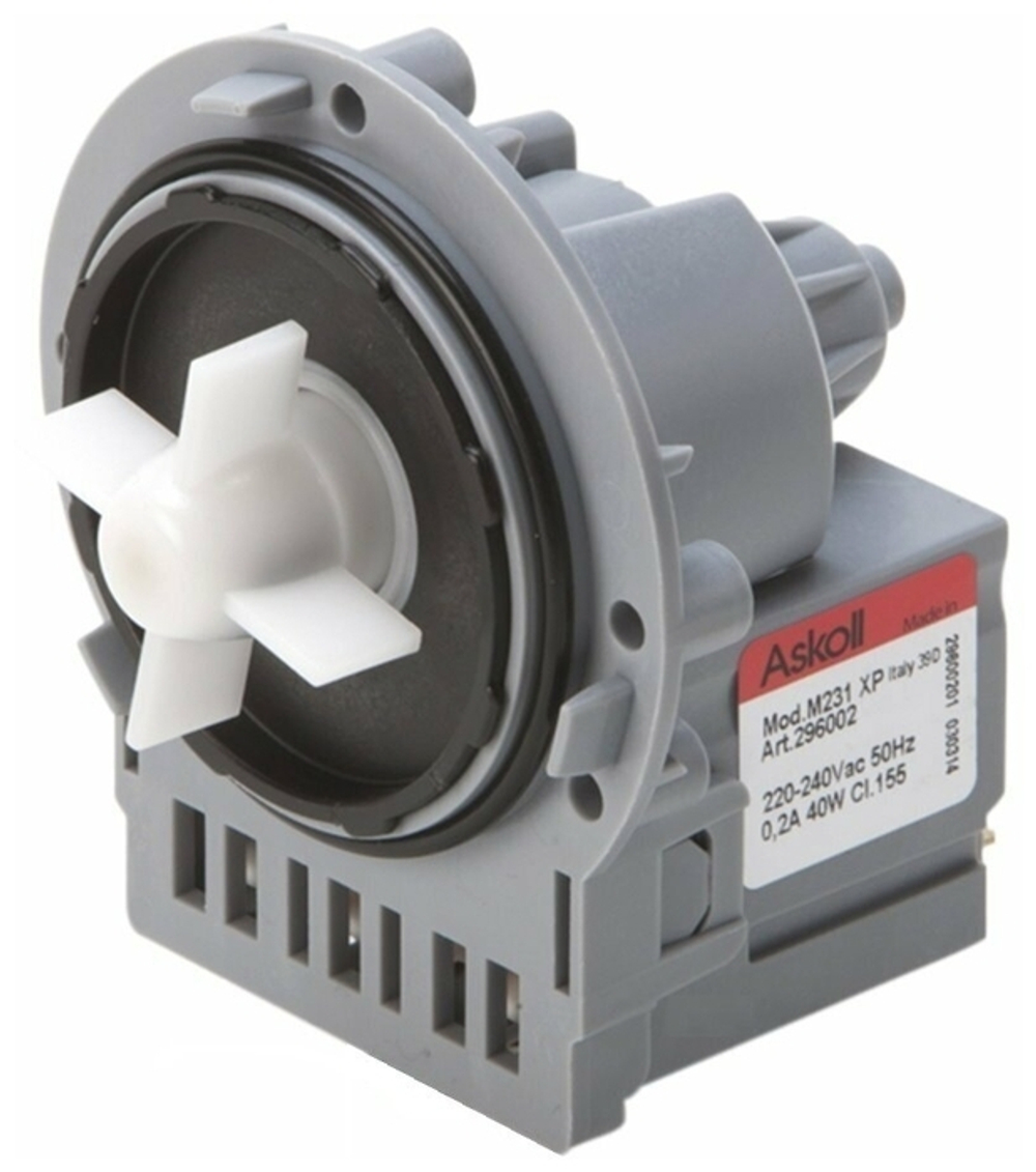 Насос ASKOLL 40W PMP000UN универсальный медь крепление на 3 винтах, Помпа для стиральной машины
