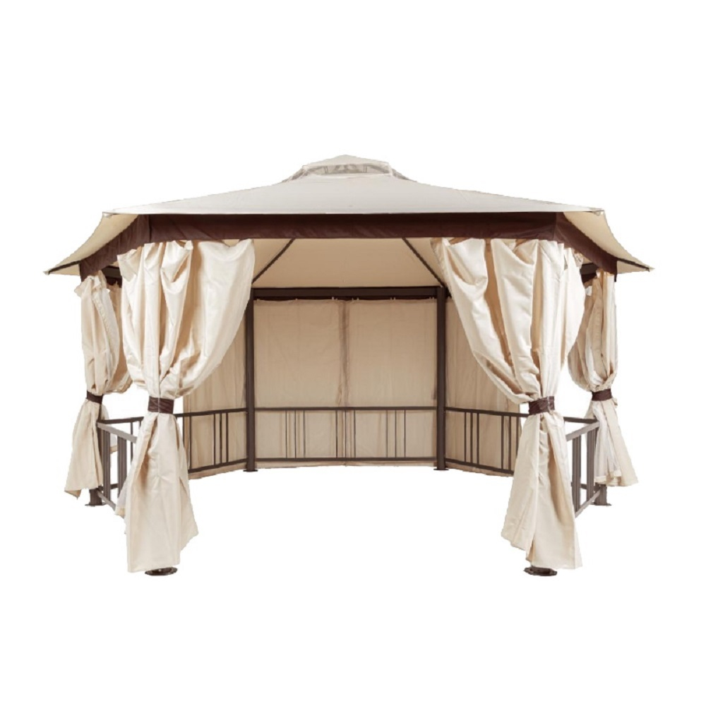 Шатер садовый Green Glade Gexagon Big Beige (сторона 250 см, площадь 16 м²)