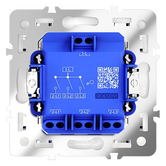 Выключатель встраиваемый VOLTUM S70 трехклавишный 10А, (белый глянцевый)