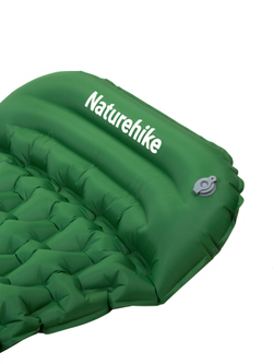 Коврик надувной односпальный Naturehike FC-12 с подушкой-насосом, зеленый (CNK2300DZ0001)
