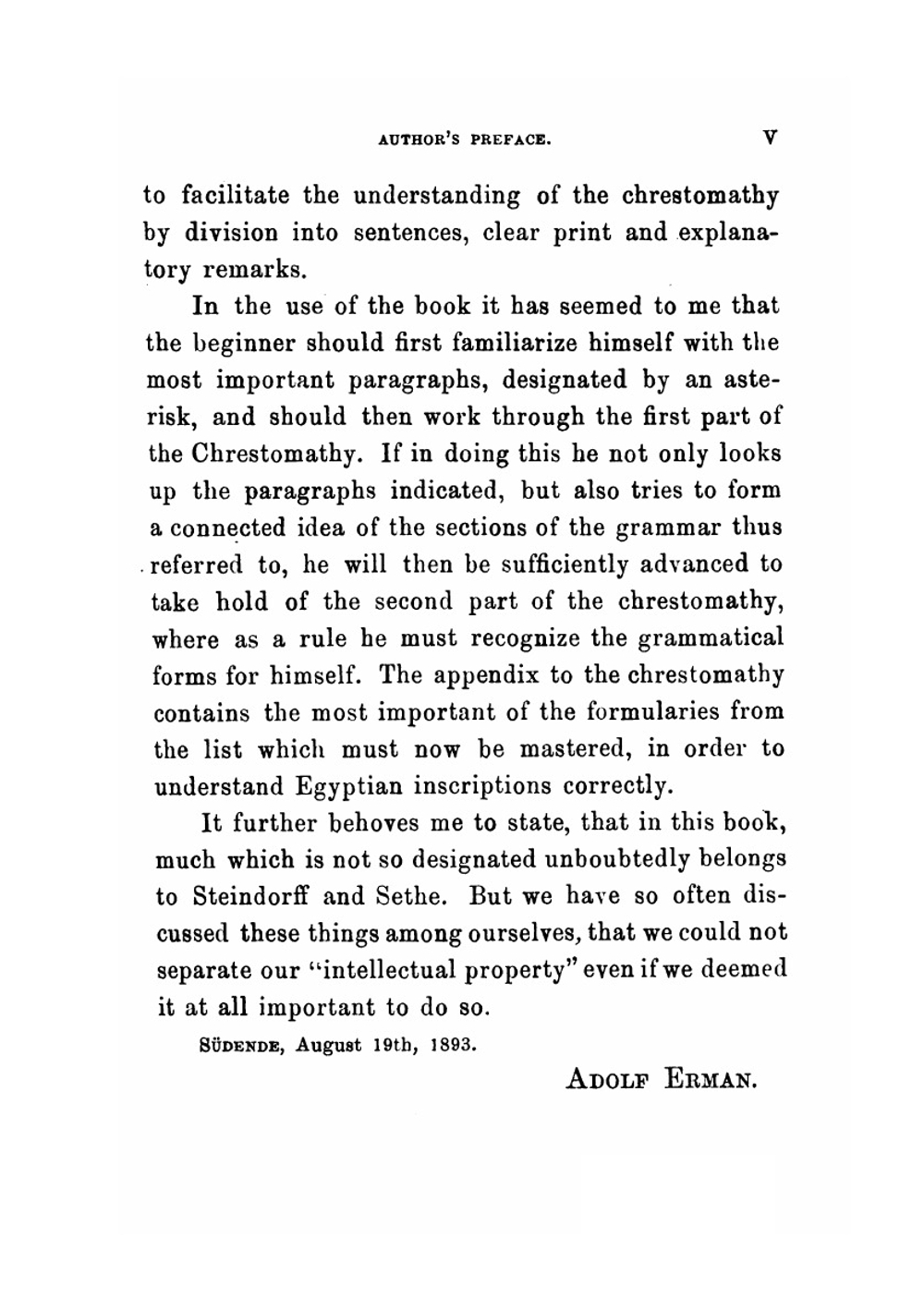 Egyptian Grammar. with Table of Signs, Bibliography, Exercises for Reading and Glossary | Adolf Erman