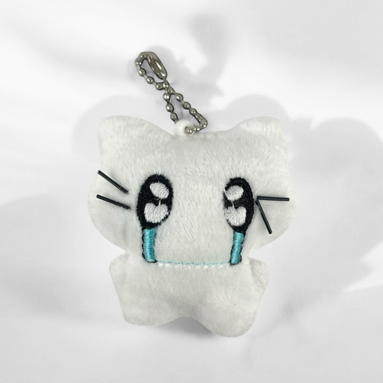 Мягкий брелок Белый котик плачущий