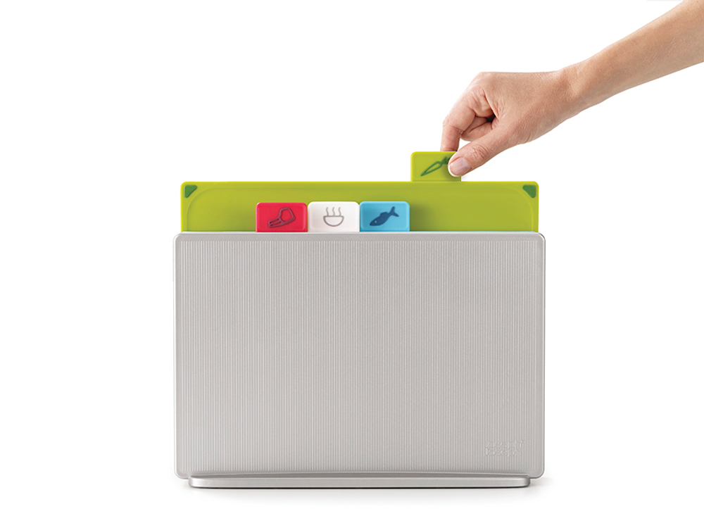 Набор разделочных досок в подставке index regular, серебристый, 4 шт.