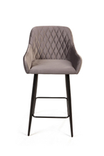 Стул полубарный Robert поворотный 360 градусов, бархат светло-серый 26