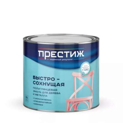 Эмаль акриловая Престиж, полуглянцевая, черная, 1,9 кг