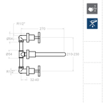 Встраиваемый смеситель для раковины RS-CROSS 6220