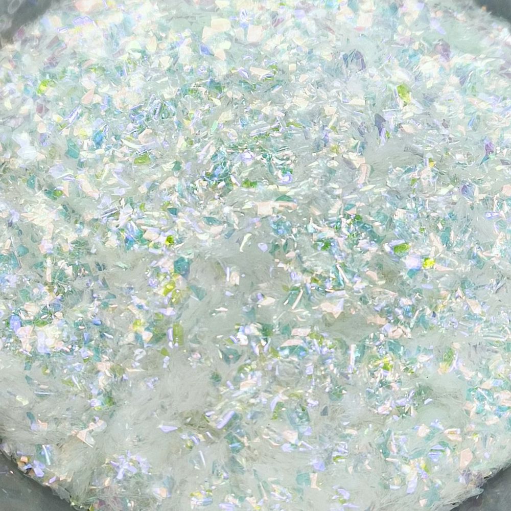 Хлопья белый хамелеон MixSomi-18 для дизайна ногтей, маникюра, бодиарта, макияжа...