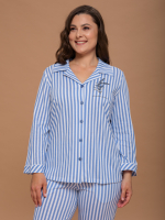 Пижама с брюками КБк-015П/белоголубая-полоса