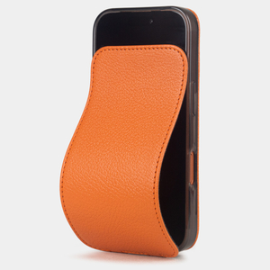 Чехол iPhone 17 Pro натуральная кожа козы, оранжевого цвета