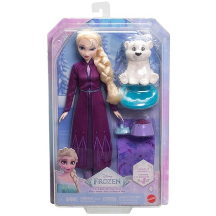 Disney Frozen - Принцесса Эльза с медвежонком Айсбергом кукла + аксессуары JFG16