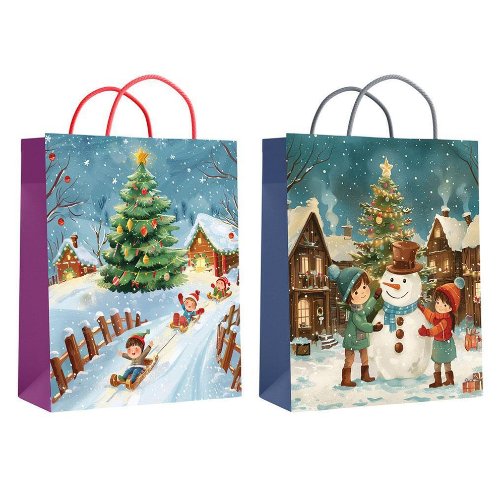 Пакет ламинированный новогодний Снеговик 35*40*12 см, 210 гр/м2 (Центрум)