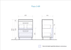 Тумба Vigo Plaza 2-600 (600х464х850 мм) с умывальником (n.PLA.FOS.60.2Y)