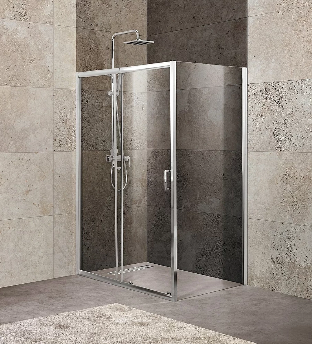 Душевой уголок BelBagno UNIQUE-AH-1-120/135-100-C-Cr 135х100 стекло прозрачное/профиль хром