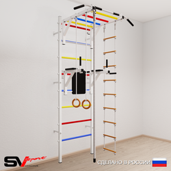 Шведская стенка Sv Sport 523 (Турник рукоход/Брусья/Канат/Кольца/Лестница)