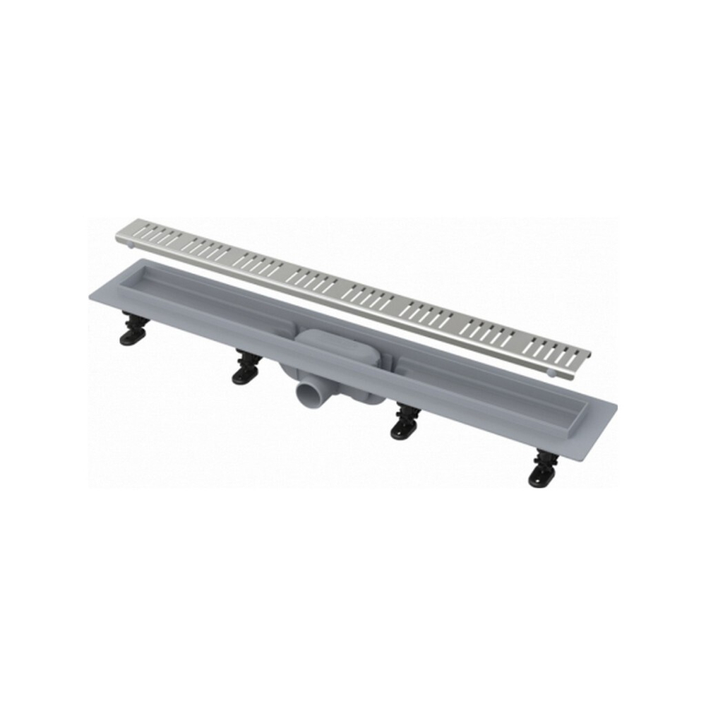 Трап линейный комбинированный Simple APZ10-950M/AG100401950 гор.отвод, решетка в компл., нерж. сталь