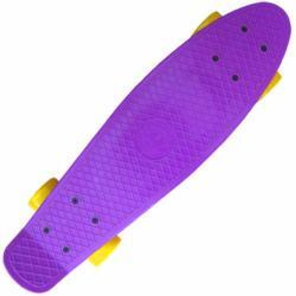 Пенни борд Ecobalance фиолетовый с желтыми колесами