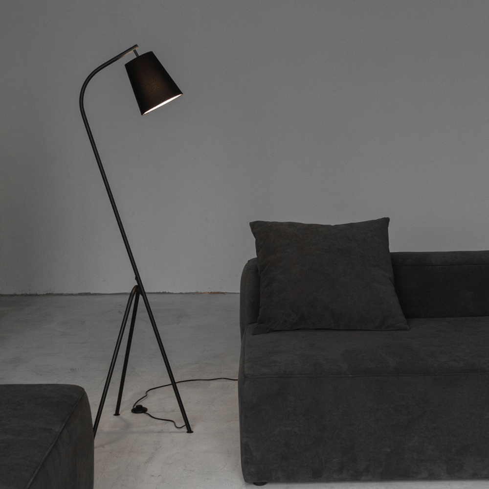 Торшер напольный красный с красным абажуром в стиле лофт, светильник напольный классический, Даг, E27, 60 Вт