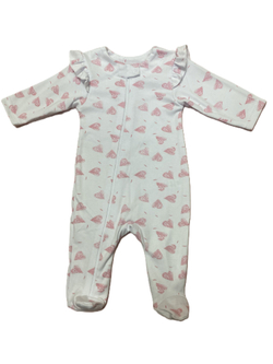 Комбинезон №4 на молнии с крылышками на девочку из интерлока с закрытыми ножками (100% хлопок) на рост 56 ,62см