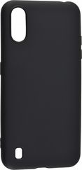 Силиконовый чехол Soft-Touch матовый для Samsung Galaxy A01 (Черный)