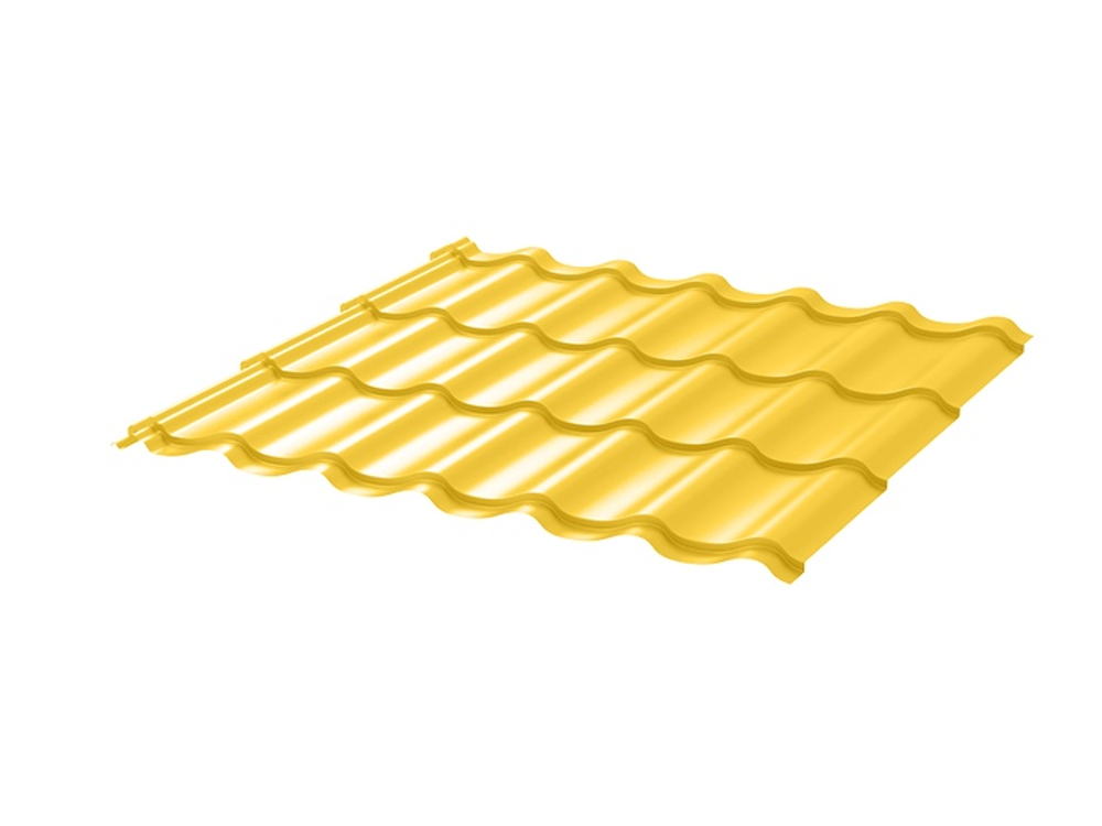 Металлочерепица Монтеррей 0.45 ПЭ RAL1018 цинково-желтый Цена за м²