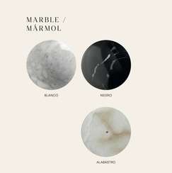 Бра Point черный металл с диском из белого мрамора