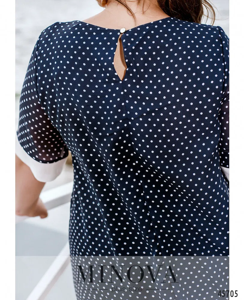 Платье 0165-Синий-горох Minova