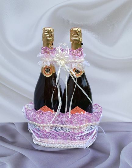 Корзина для бутылок свадебного шампанского Жених и Невеста