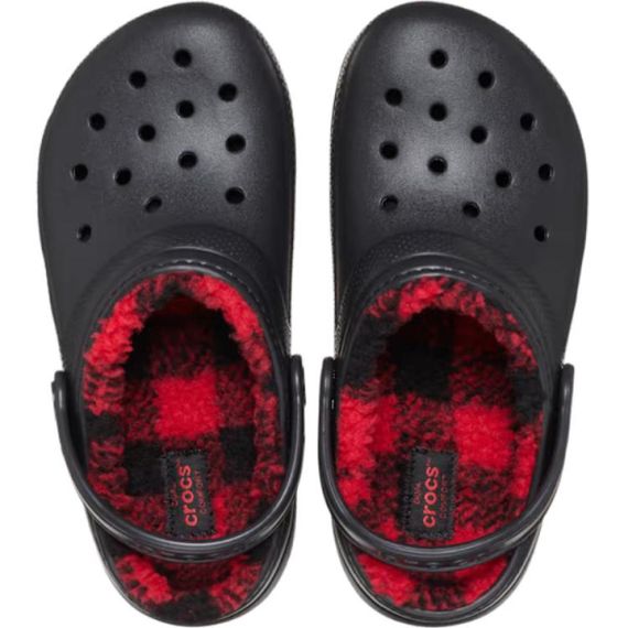 Crocs Classic Lined Buffalo Check Clog 'Black Red'
