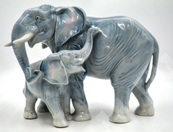 "Слон и слонёнок". Фарфор, глазурь, роспись. Heinz & Co., Германия, 1930–50-е гг.