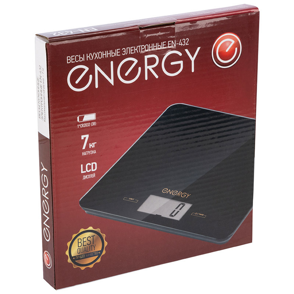Весы кухонные электронные ENERGY EN-432 до 7кг, черные