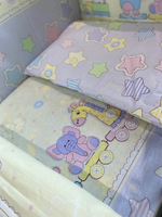 Комплект в кроватку 6-ти предметный "Паровозик звездочка" сиреневый