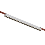 DK5573-WB Cветильник для трека-ремня Belty, серия Grill, со светодиодом, L642*W40*H45мм, 48V DC, 24W, RA90, 24°, 3000K, IP20, белый с черным, алюминий