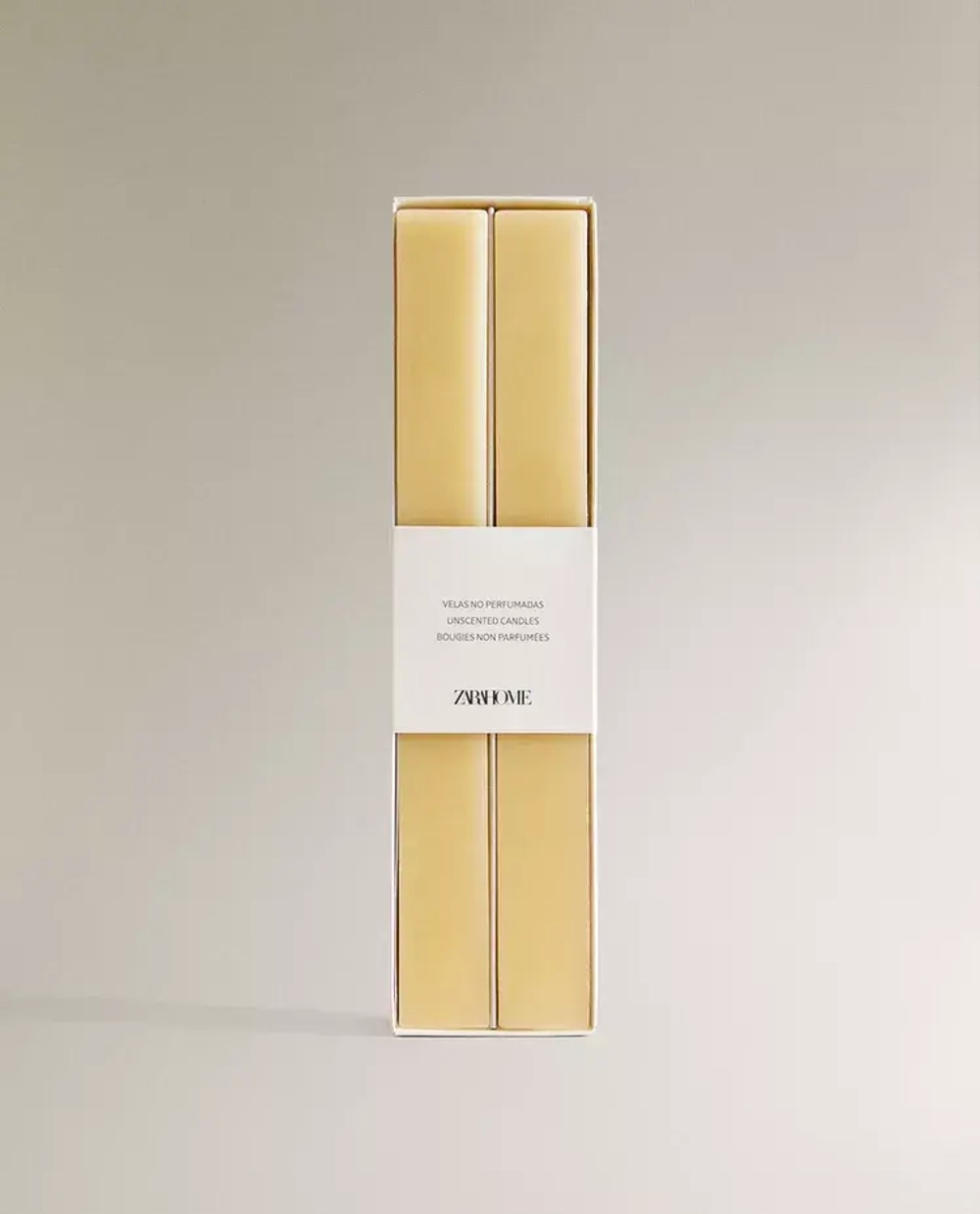 ZARA HOME НАБОР ДЕКОРАТИВНЫХ КВАДРАТНЫЙ СВЕЧЕЙ ( 2 ШТ.), ВАНИЛЬНЫЙ