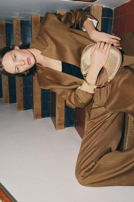 ZARA СУМКА С МЕТАЛЛИЧЕСКОЙ РУЧКОЙ, ЗОЛОТИСТЫЙ