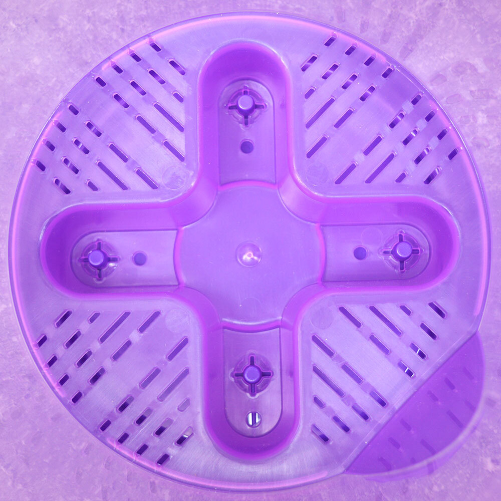 Горшок цветочный 1,4л №2 прозрачно-фиолетовый, поддон фиолетовый