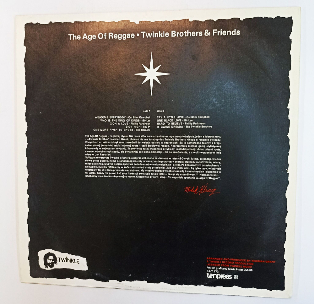 Винтажная виниловая пластинка LP Twinkle Brothers and Various The Age Of Reggae (Польша 1990)