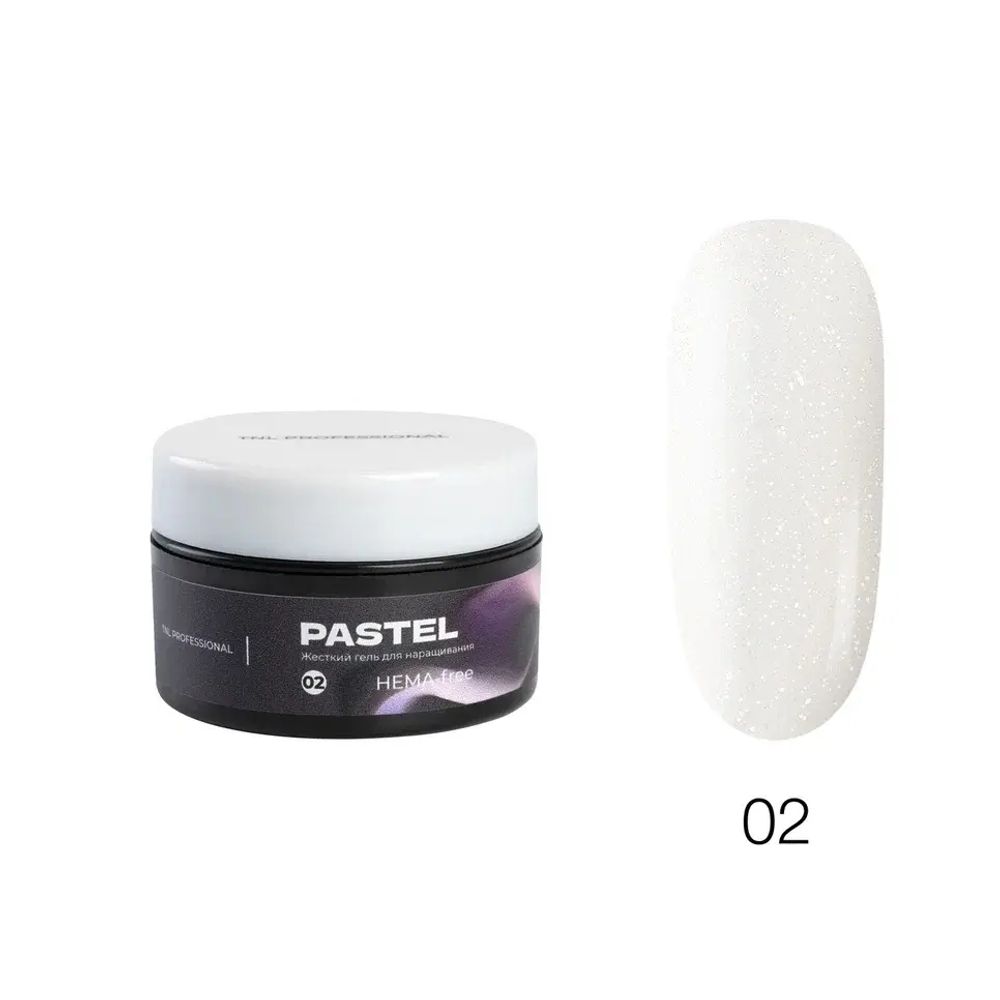 TNL Гель для наращивания Pastel жесткий, HEMA-Free №02, 18 мл
