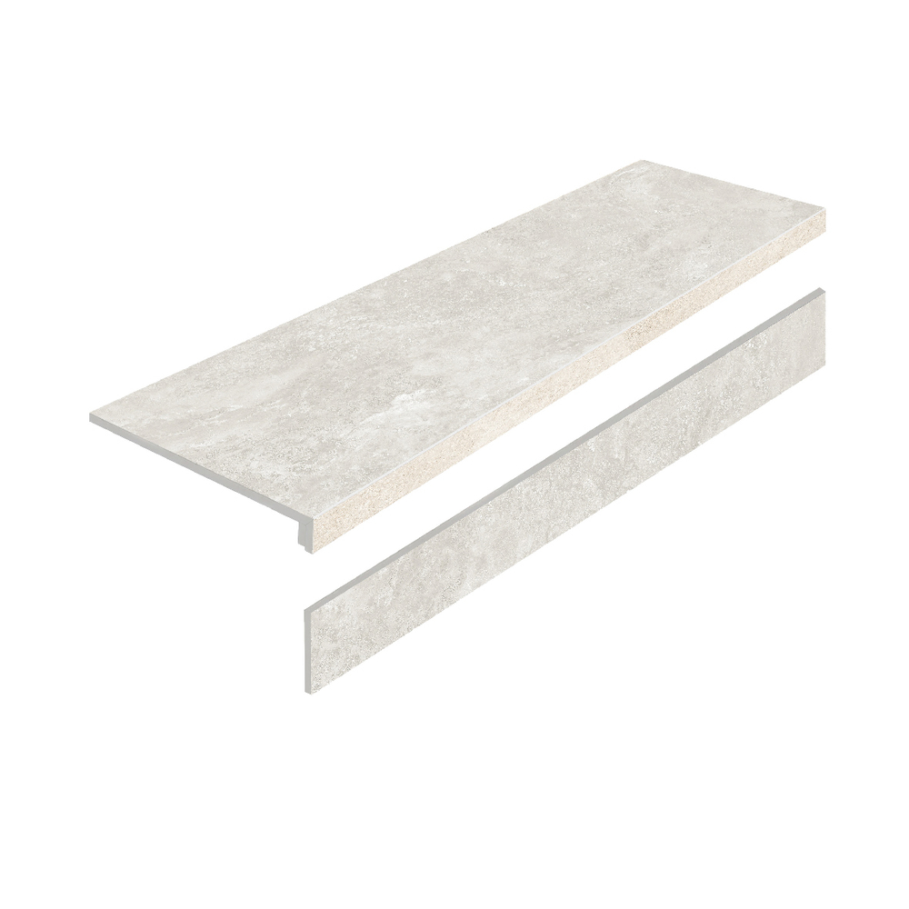 Ступень L керамогранит MYSTICAL CHARM BIANCO 32X120 MATT с подступенником