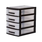 Мини комод 4х черный/прозр