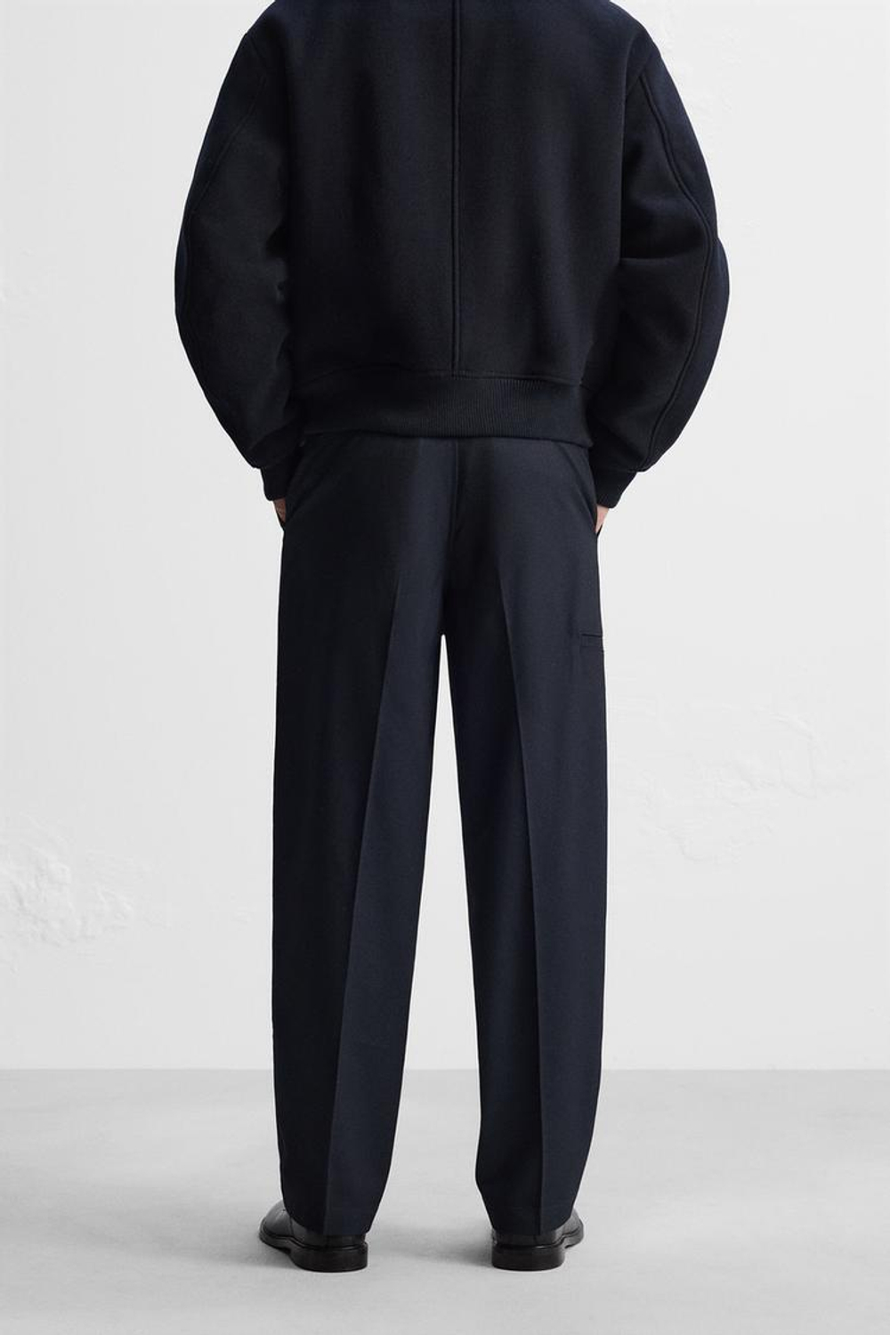 ZARA БРЮКИ STRAIGHT LEG, МОРСКОЙ СИНИЙ