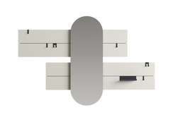 Вешалка Stripe L горизонтальная с зеркалом 60*160 см (серо-бежевый)