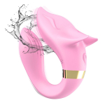 Розовый вибромассажер для пар с пультом ДУ Silicone Toys Fox Pink USK-GZ01