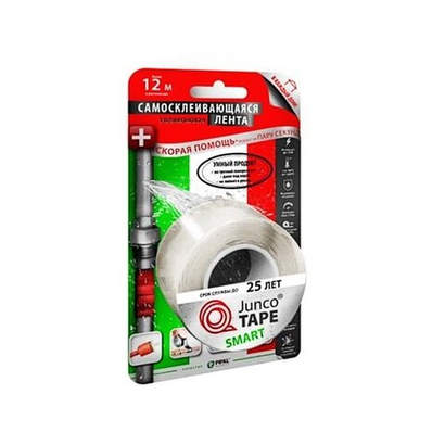 QuickSpacer Лента самоклеющаяся силиконовая JuncoTape белая до 6 bar (25,4 мм-3,0 м-0,5 мм)