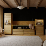 Шкаф витрина, 60х40х180, Михаэлла, буфет, для гостиной из массива дуба, MAKOSA