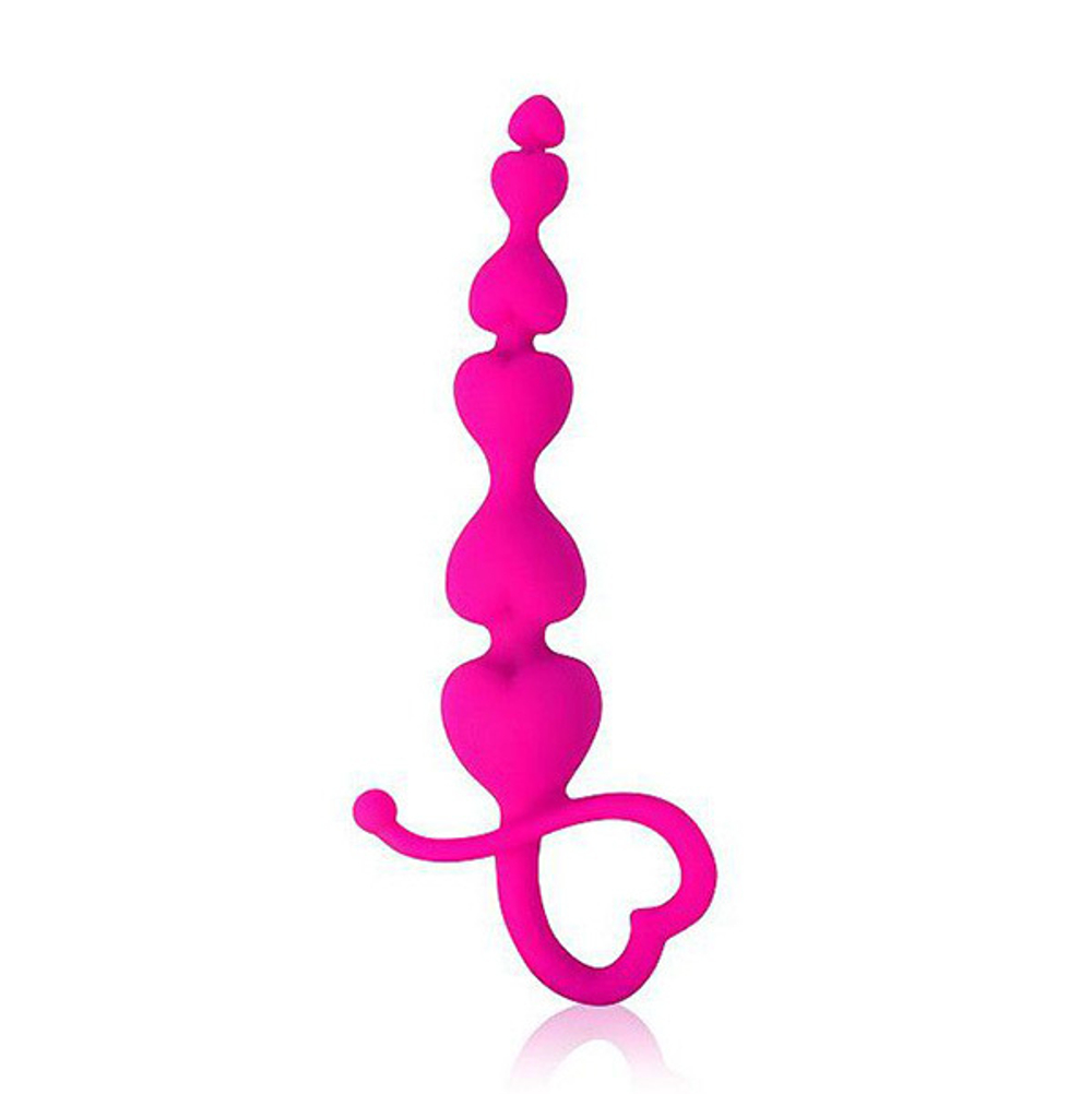 Розовая анальная цепочка 14,5см с петелькой Bior Toys Cosmo CSM-23013