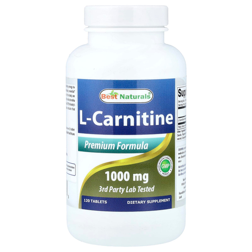 Best Naturals, L-карнитин, 1000 мг, 120 таблеток