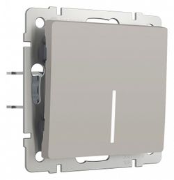 Выключатель проходной одноклавишный с подсветкой без рамки Werkel дымчатый W1212104