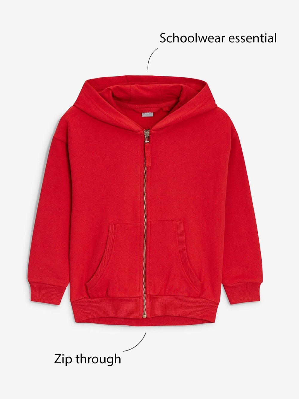 Толстовка с капюшоном на молнии для девочки Next 690-948, Красный