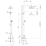 LM6362RB Перетто Смеситель для ванны с верхней душевой лейкой Тропический дождь, (к/к 3)