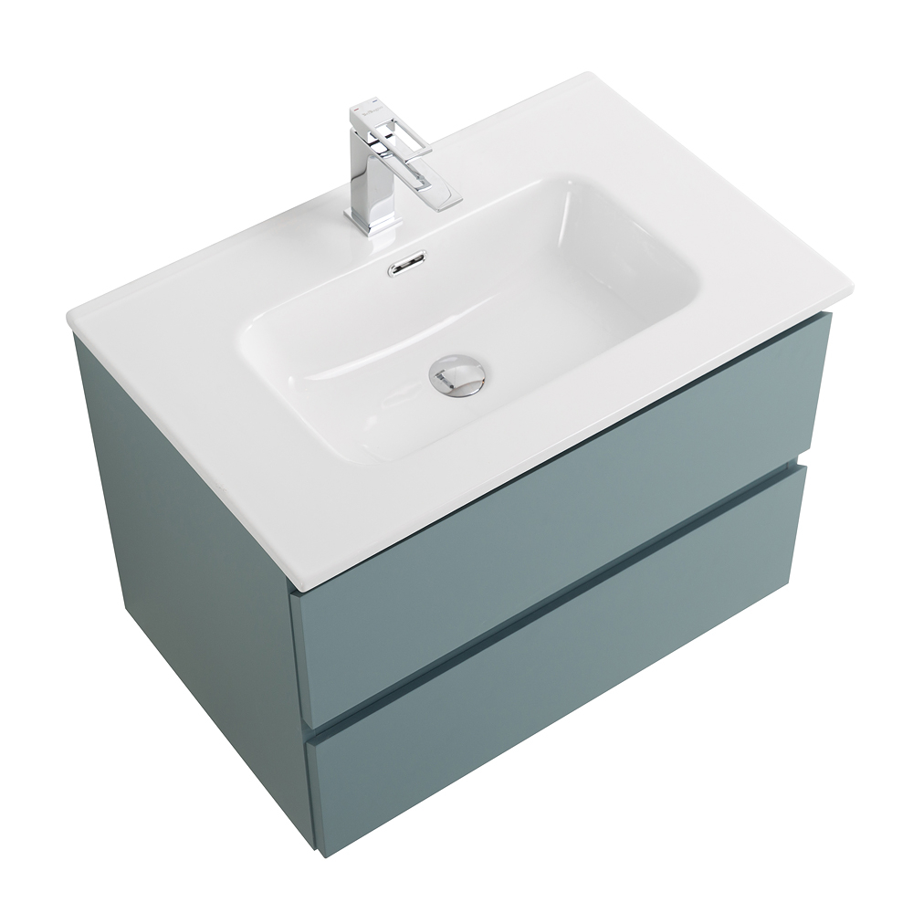 Тумба с раковиной подвесная BelBagno KRAFT-700-2C-SO-AO Голубой матовый, раковина белая BB700ETL